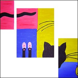 Katzen-Triptychon (Acryl, 2005)